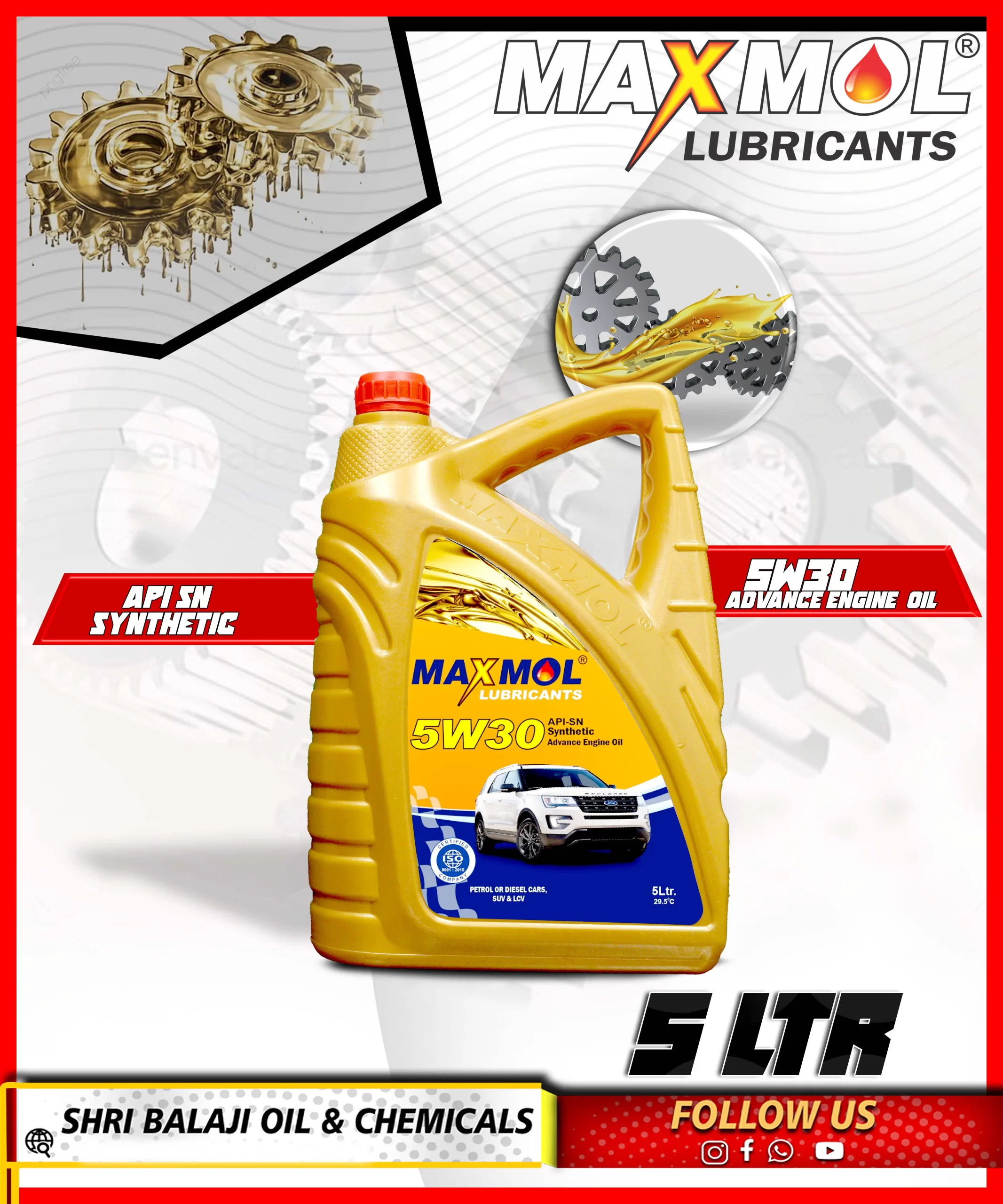 5W30 SYNTHETIC ADVANCE ENGINE OIL - Maxmollubricants